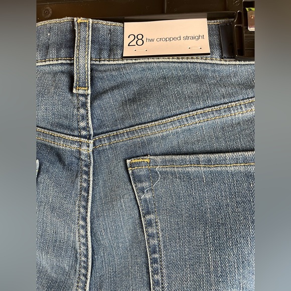 For All 7 Mankind Size:28  Women HW Cropped Straight  Blue Jeans - Picture 12 of 14